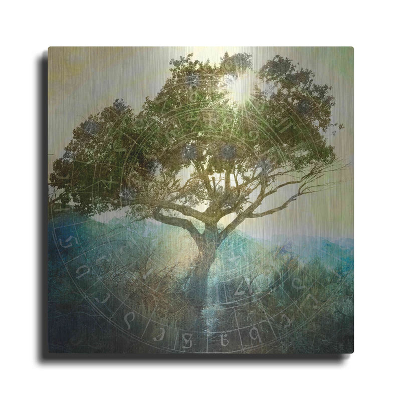 'Tree And Sun' by Elena Ray – Metal Wall Art