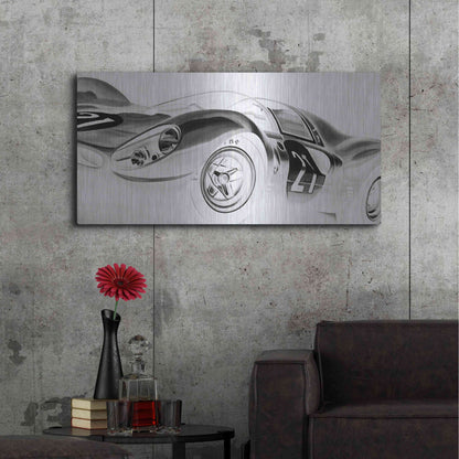 Luxe Metal Art 'Inverted Vintage Racing II' by Ethan Harper, Metal Wall Art,48x24