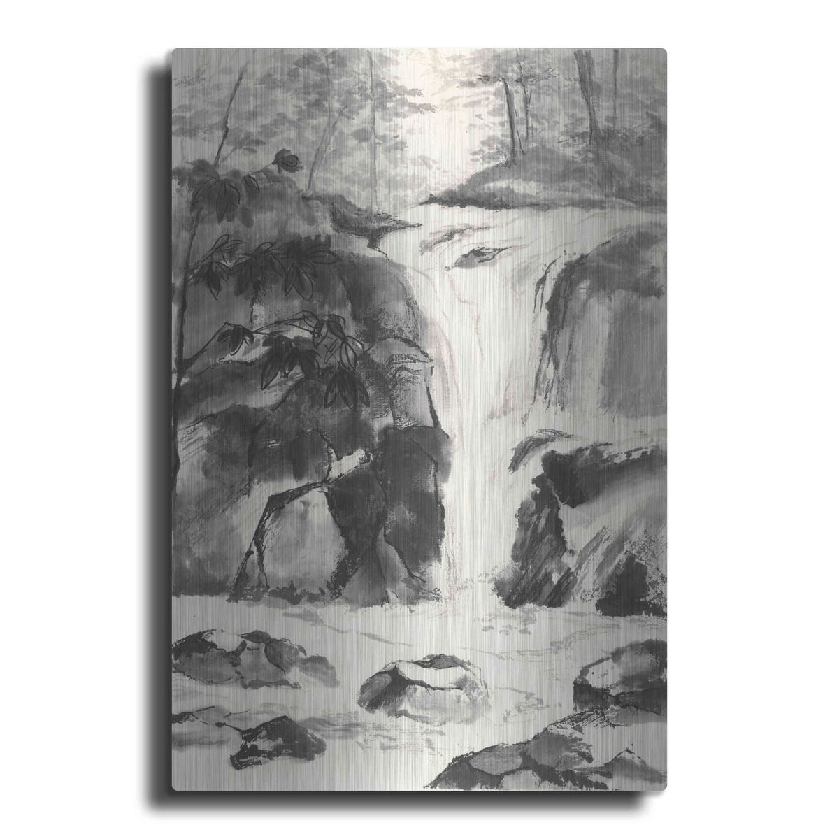 'Sumi Waterfall IV' by Chris Paschke – Metal Wall Art