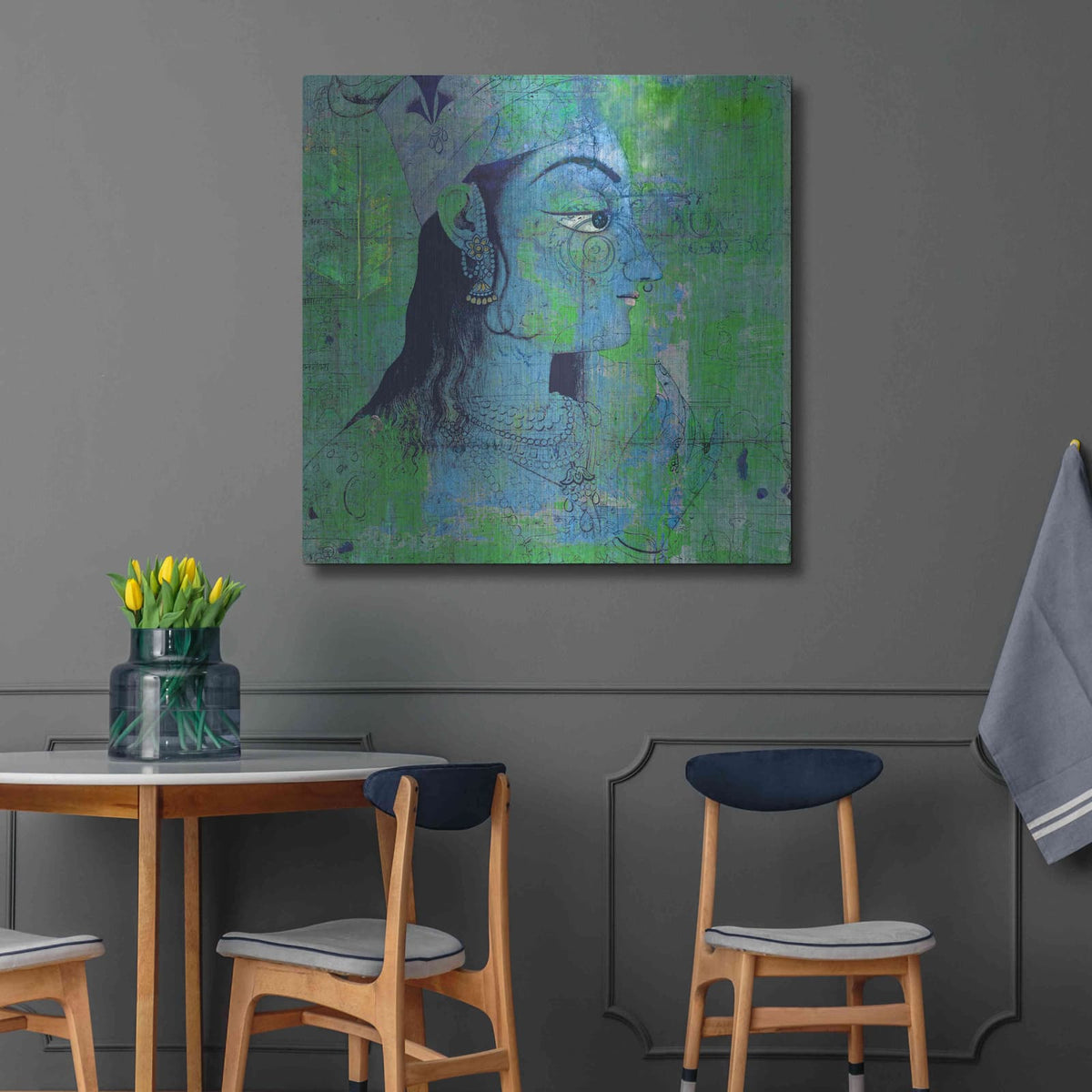 'Classic Krishna' by Elena Ray – Metal Wall Art, 36x36 room view