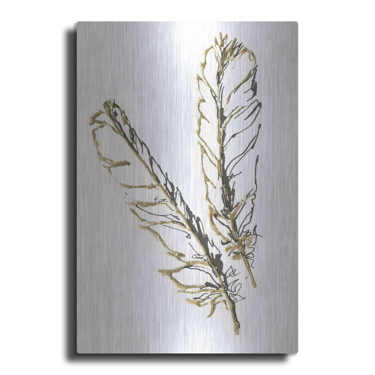 'Gilded Red Tailed Hawk Feather' by Chris Paschke – Metal Wall Art