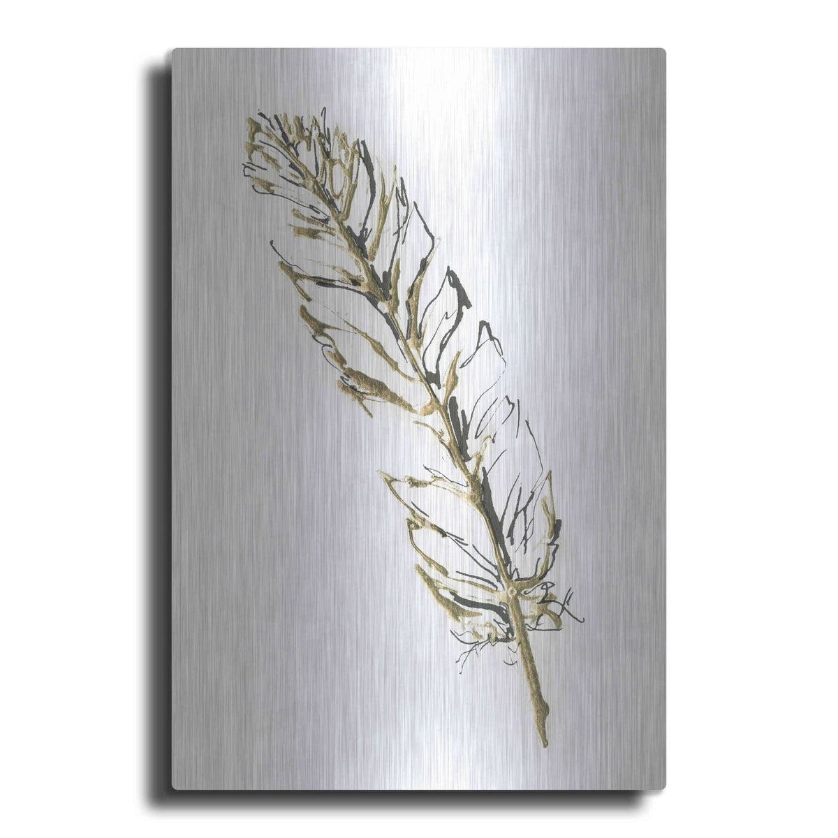 'Gilded Turkey Feather II' by Chris Paschke – Metal Wall Art