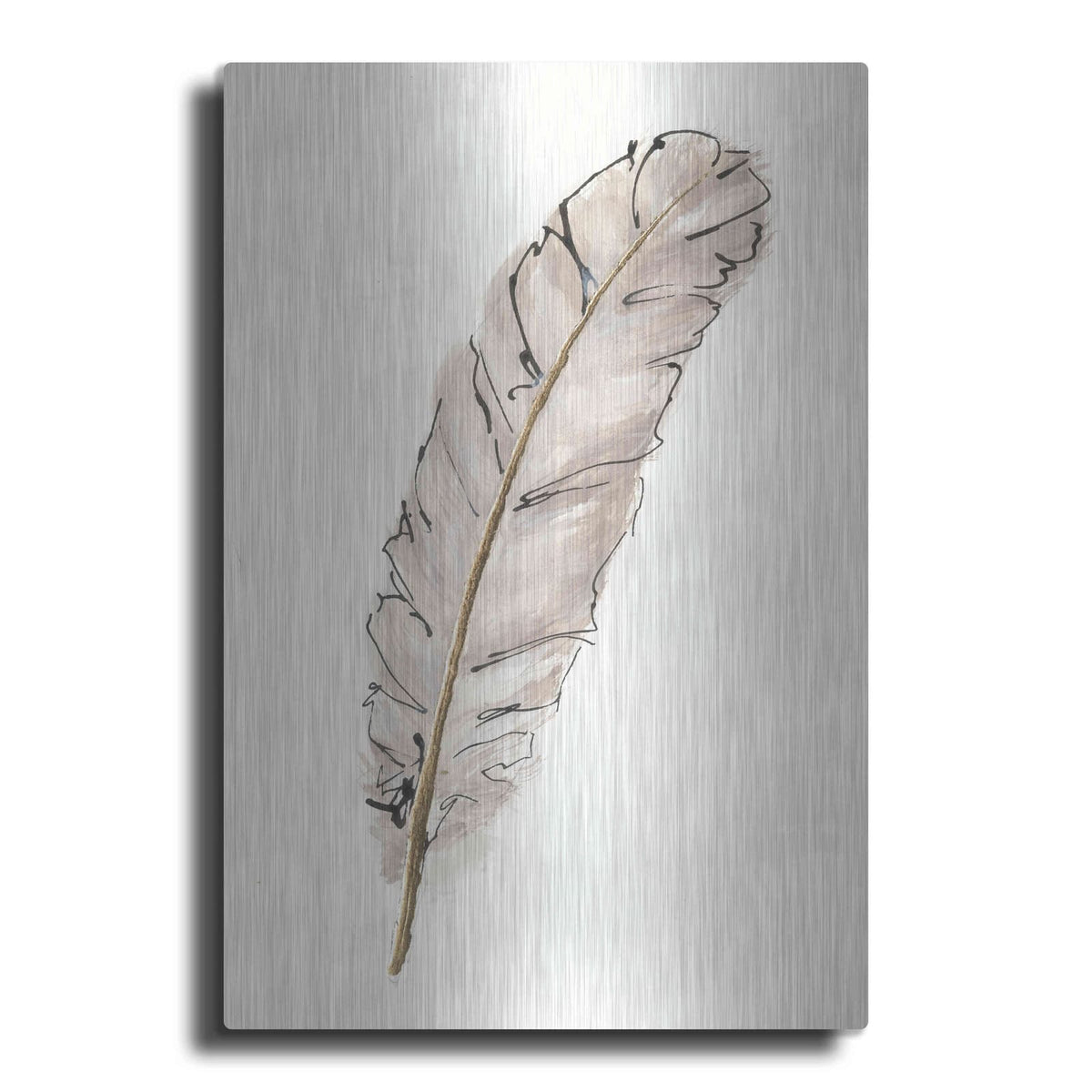 'Gold Feathers IX' by Chris Paschke – Metal Wall Art