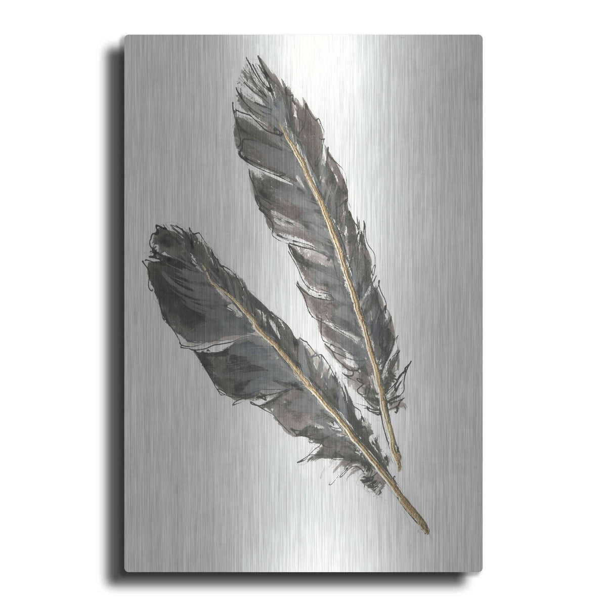 'Gold Feathers III' by Chris Paschke – Metal Wall Art