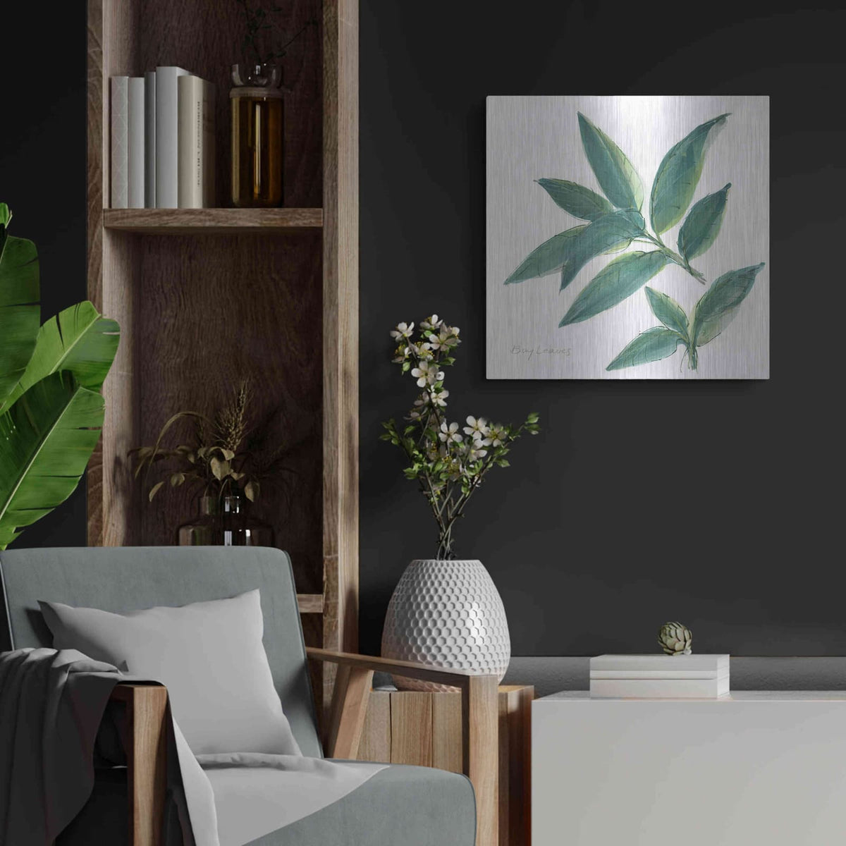 'Bay Leaf' by Chris Paschke – Metal Wall Art, 24x24 room view