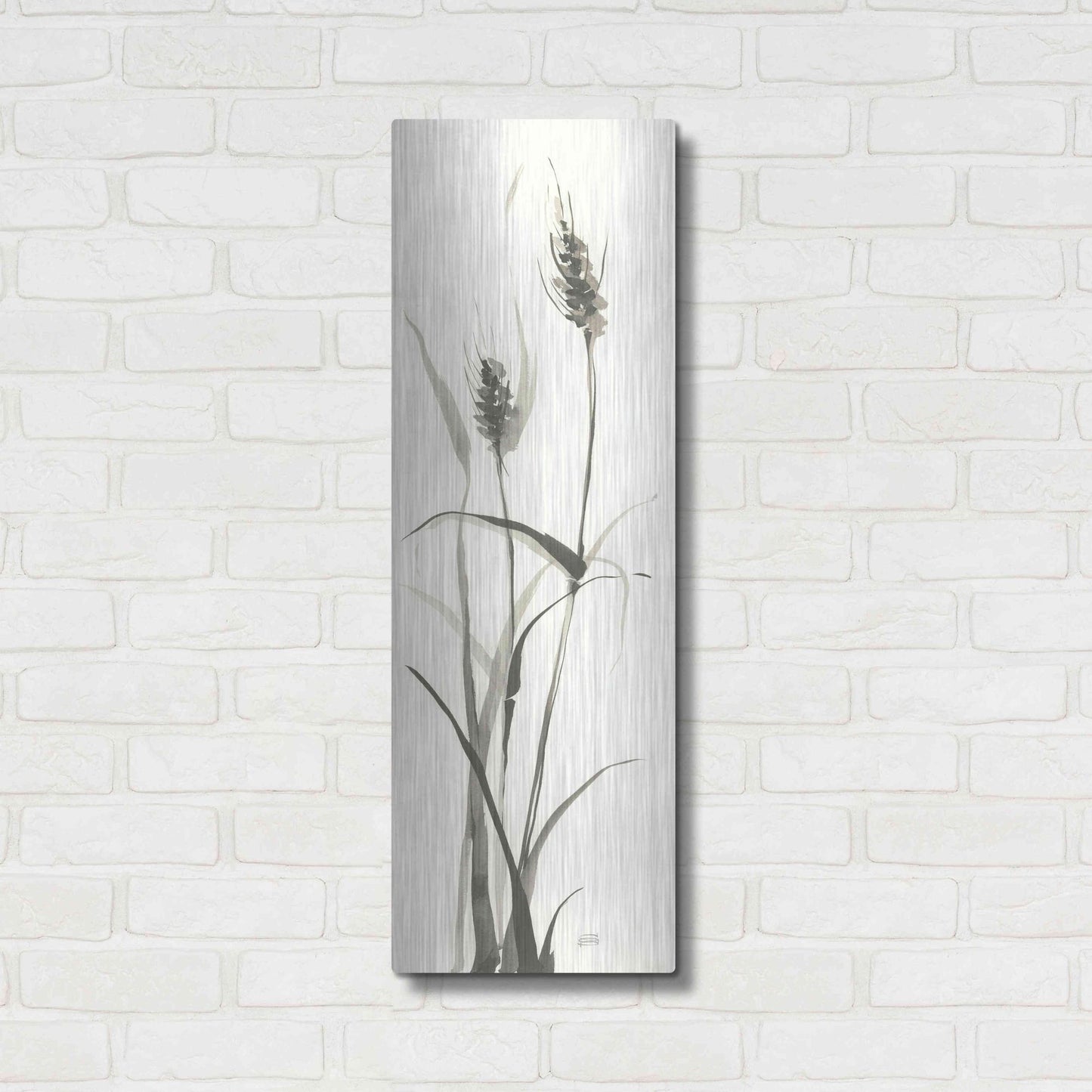Luxe Metal Art 'Wild Grass I' by Chris Paschke, Metal Wall Art,12x36