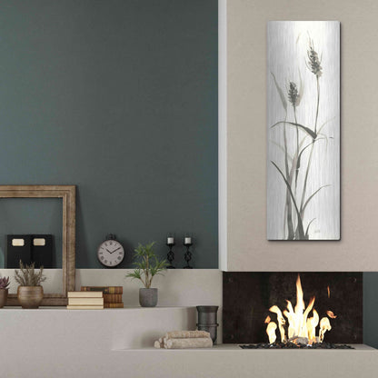 Luxe Metal Art 'Wild Grass I' by Chris Paschke, Metal Wall Art,16x48