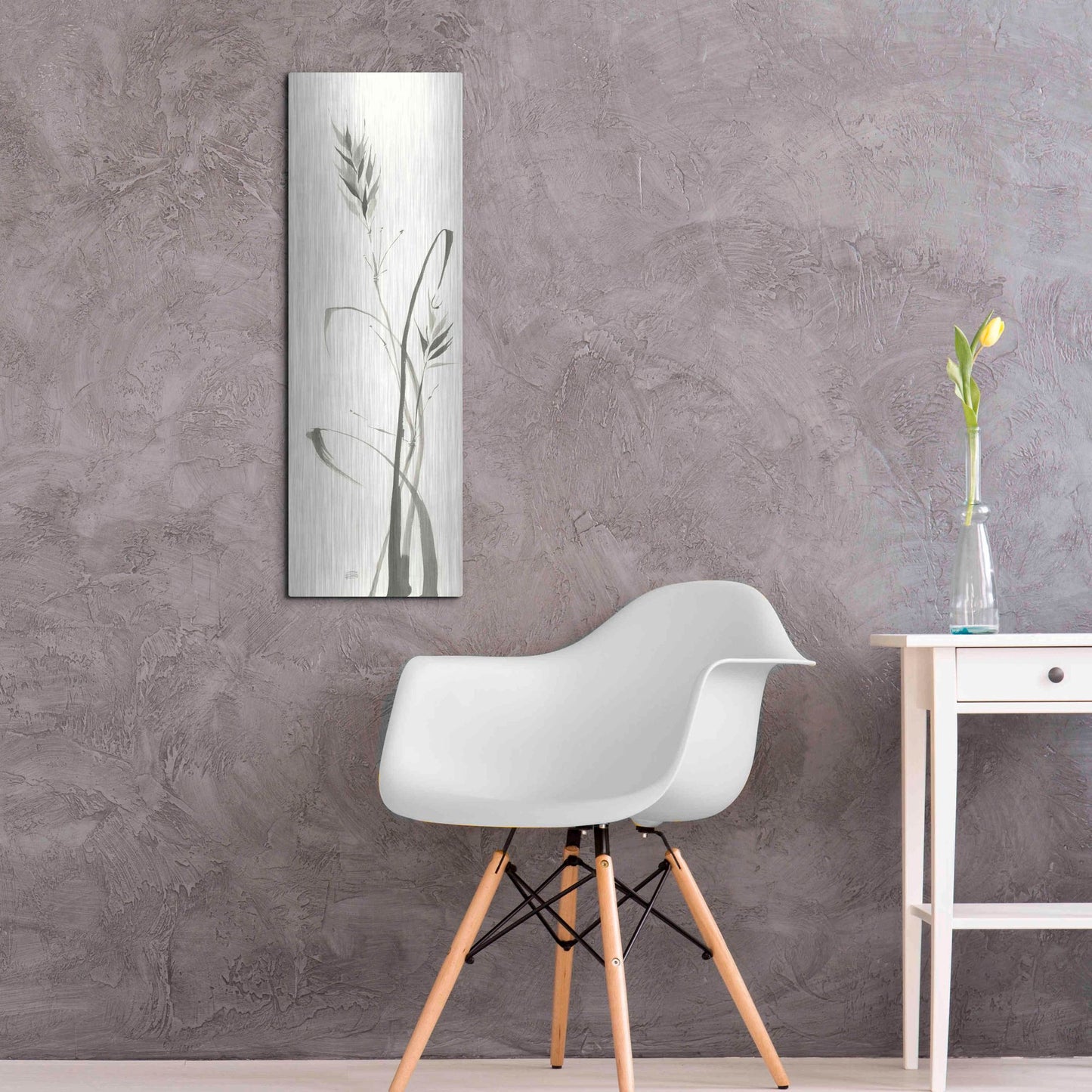 Luxe Metal Art 'Wild Grass II' by Chris Paschke, Metal Wall Art,12x36