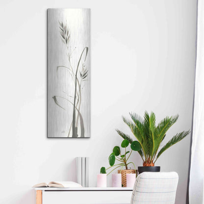 Luxe Metal Art 'Wild Grass II' by Chris Paschke, Metal Wall Art,12x36