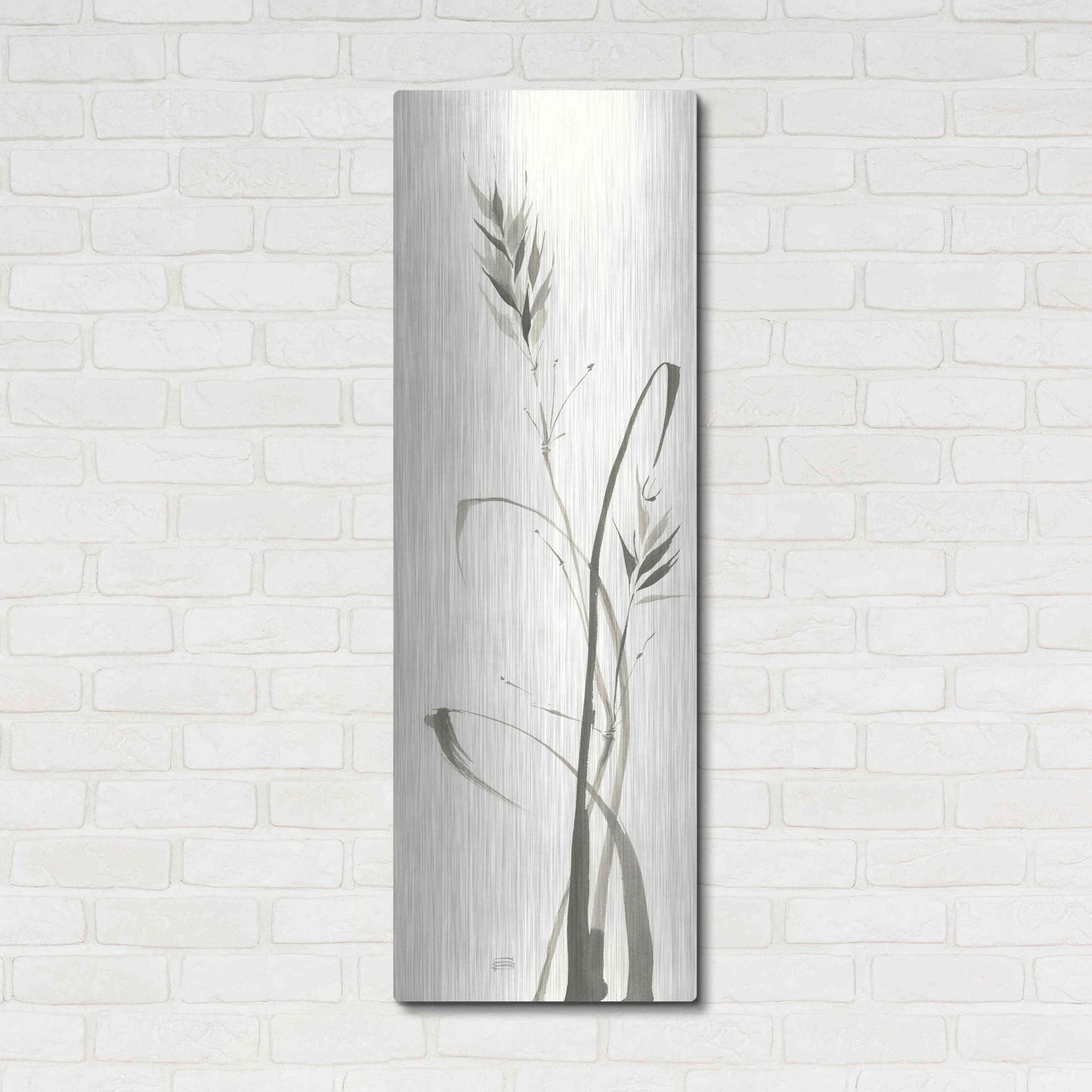 Luxe Metal Art 'Wild Grass II' by Chris Paschke, Metal Wall Art,16x48