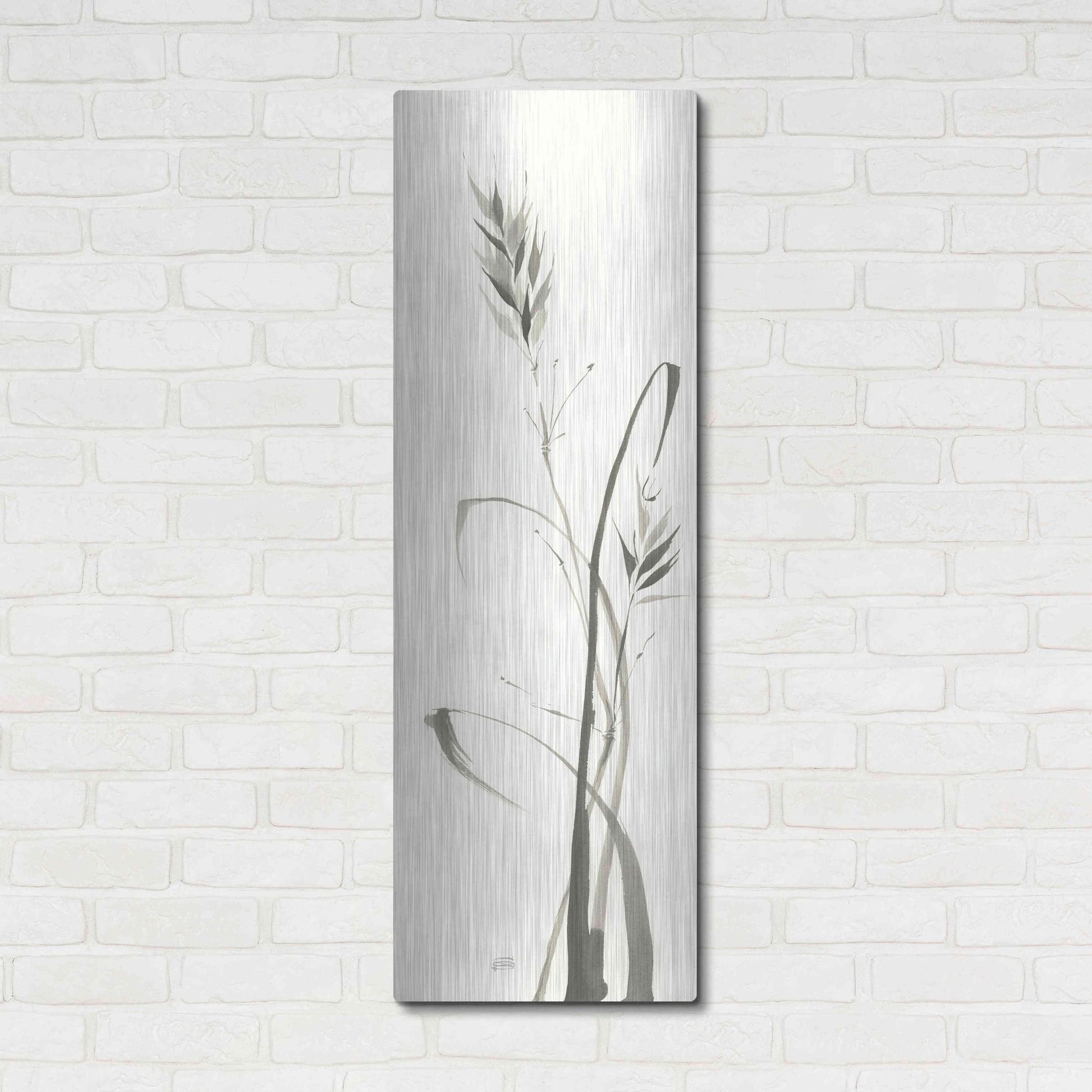 Luxe Metal Art 'Wild Grass II' by Chris Paschke, Metal Wall Art,16x48