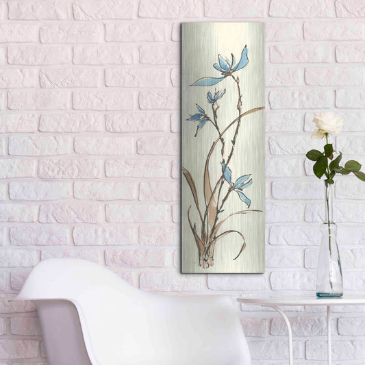 Luxe Metal Art 'Spring Orchids I' by Chris Paschke, Metal Wall Art,12x36