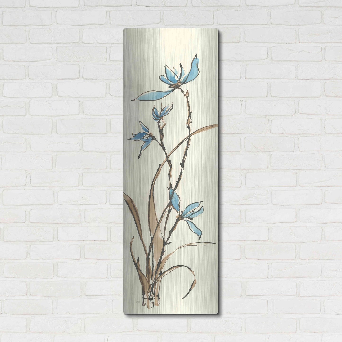 Luxe Metal Art 'Spring Orchids I' by Chris Paschke, Metal Wall Art,16x48