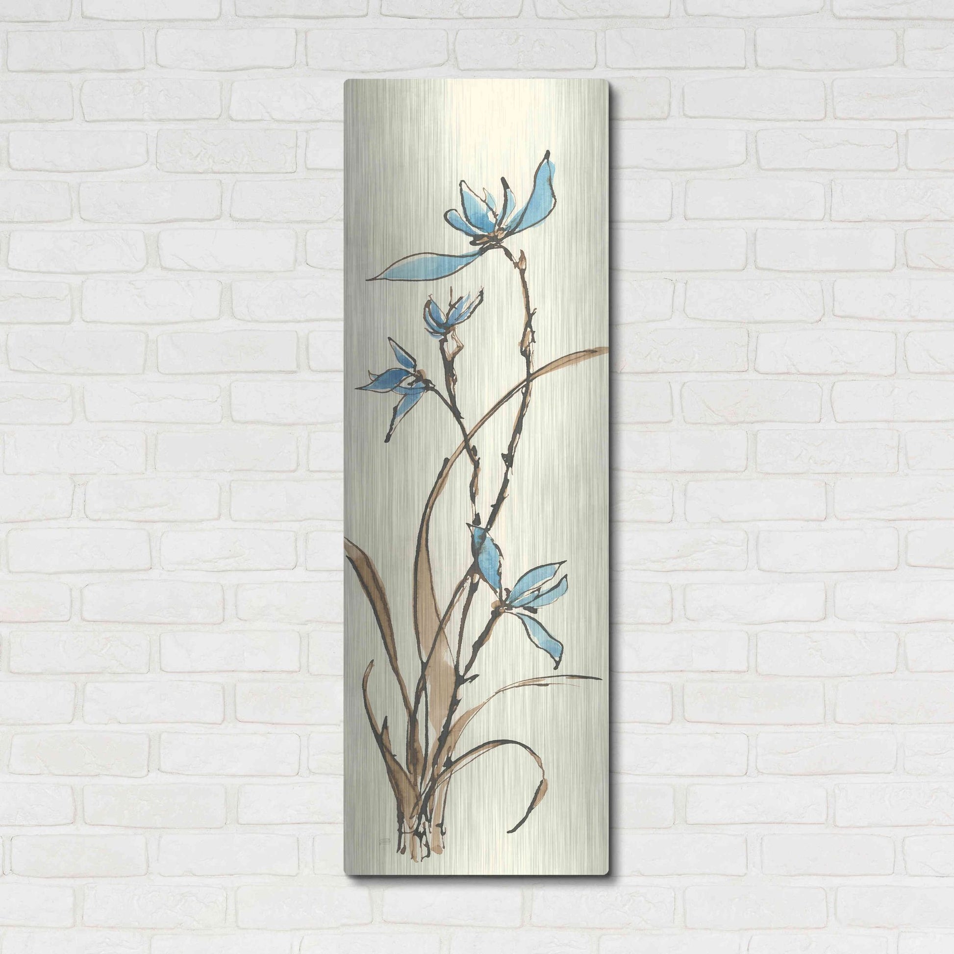 Luxe Metal Art 'Spring Orchids I' by Chris Paschke, Metal Wall Art,16x48