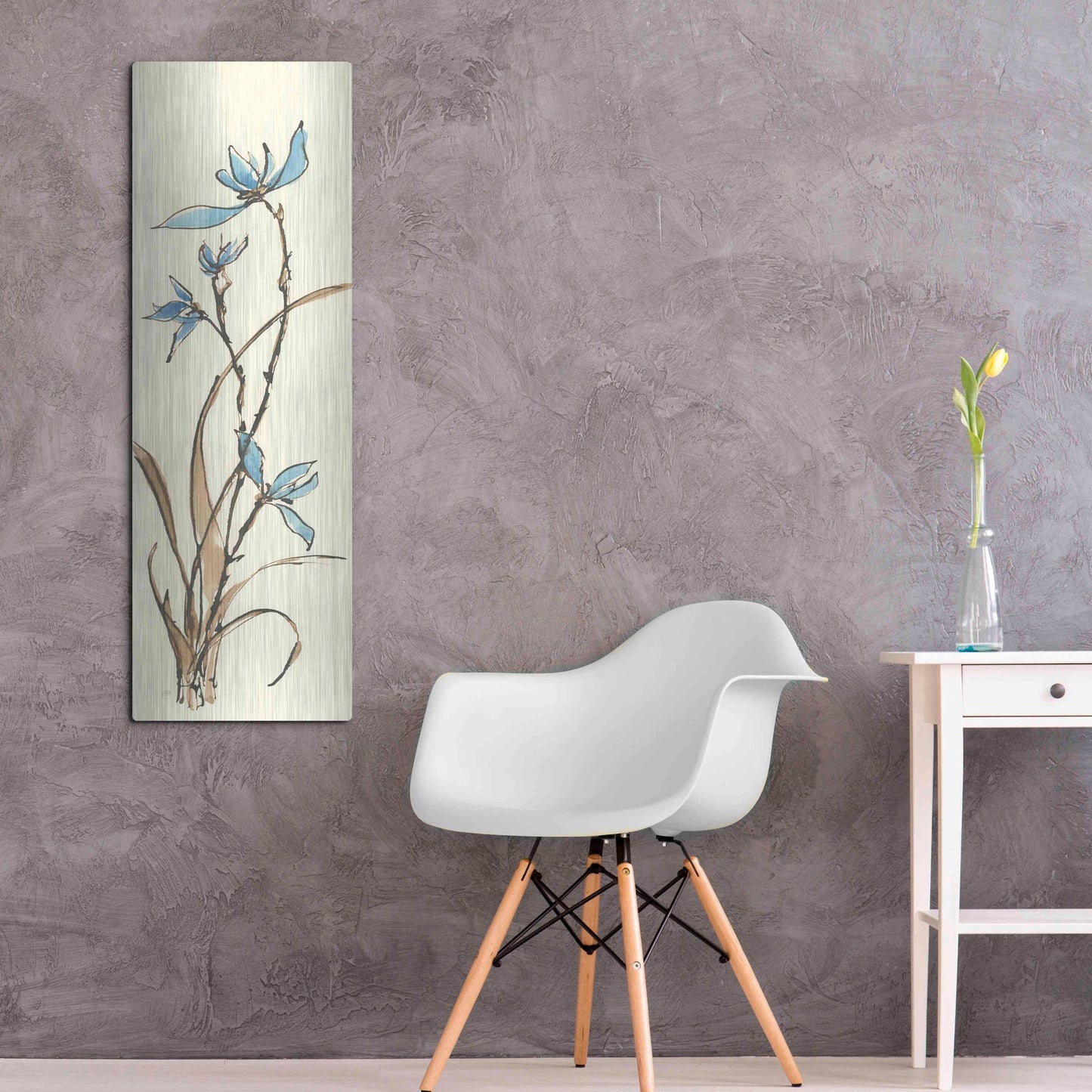 Luxe Metal Art 'Spring Orchids I' by Chris Paschke, Metal Wall Art,16x48