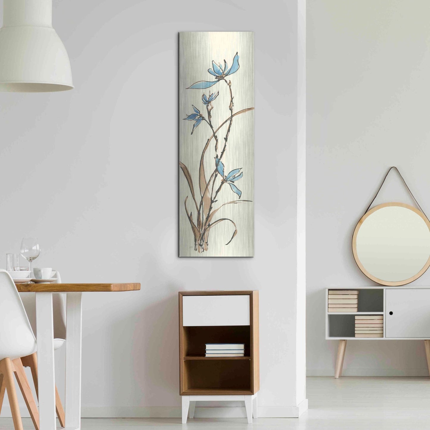 Luxe Metal Art 'Spring Orchids I' by Chris Paschke, Metal Wall Art,16x48