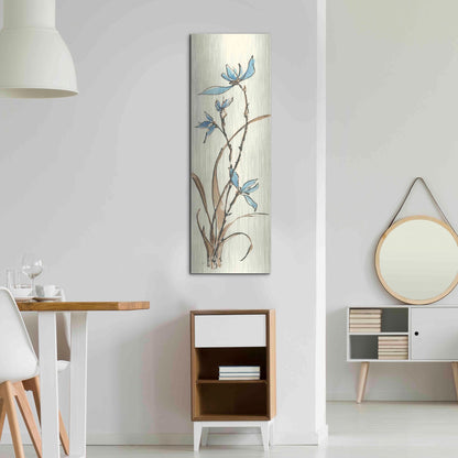 Luxe Metal Art 'Spring Orchids I' by Chris Paschke, Metal Wall Art,16x48