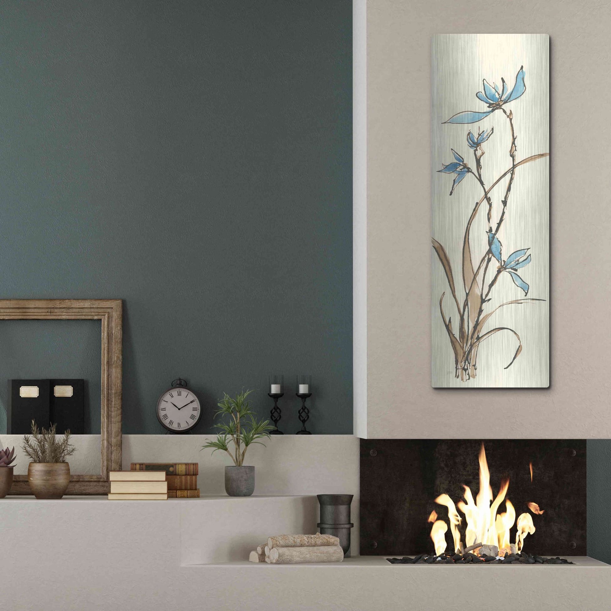 Luxe Metal Art 'Spring Orchids I' by Chris Paschke, Metal Wall Art,16x48