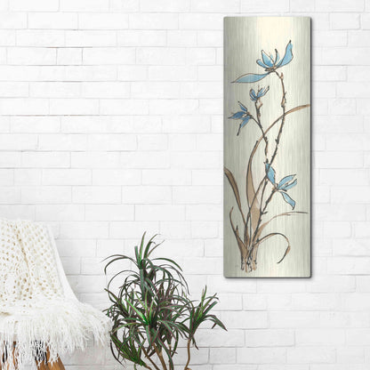 Luxe Metal Art 'Spring Orchids I' by Chris Paschke, Metal Wall Art,16x48