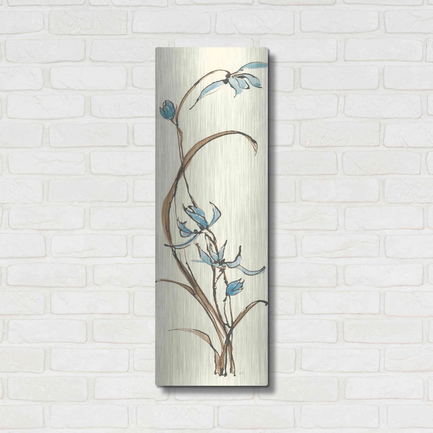 Luxe Metal Art 'Spring Orchids II' by Chris Paschke, Metal Wall Art,12x36