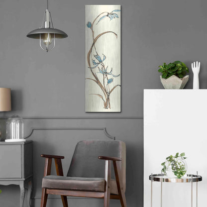 Luxe Metal Art 'Spring Orchids II' by Chris Paschke, Metal Wall Art,12x36