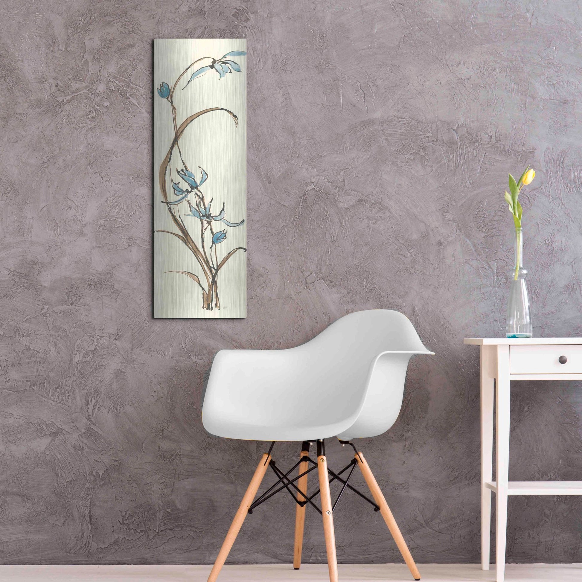Luxe Metal Art 'Spring Orchids II' by Chris Paschke, Metal Wall Art,12x36