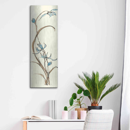 Luxe Metal Art 'Spring Orchids II' by Chris Paschke, Metal Wall Art,12x36