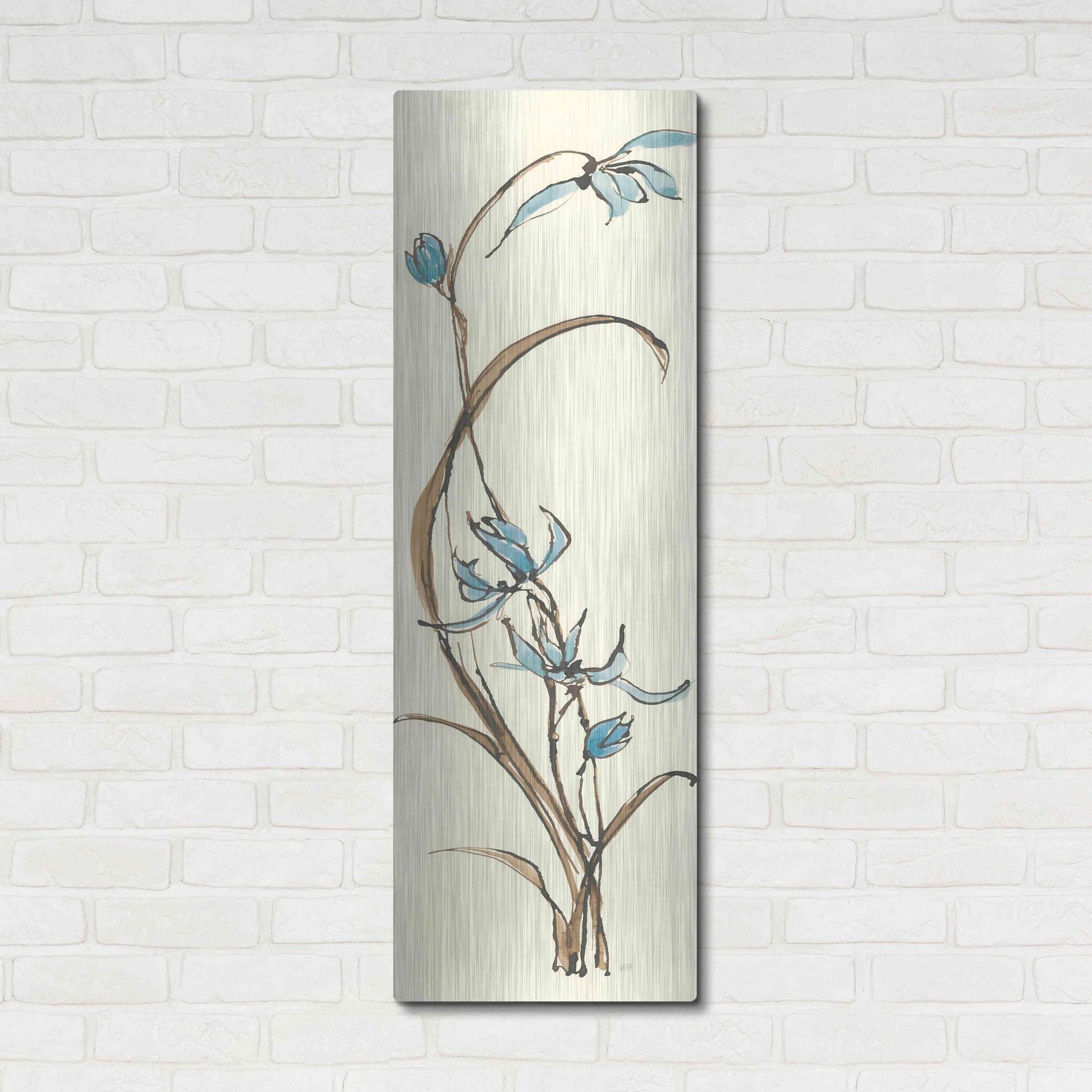 Luxe Metal Art 'Spring Orchids II' by Chris Paschke, Metal Wall Art,16x48