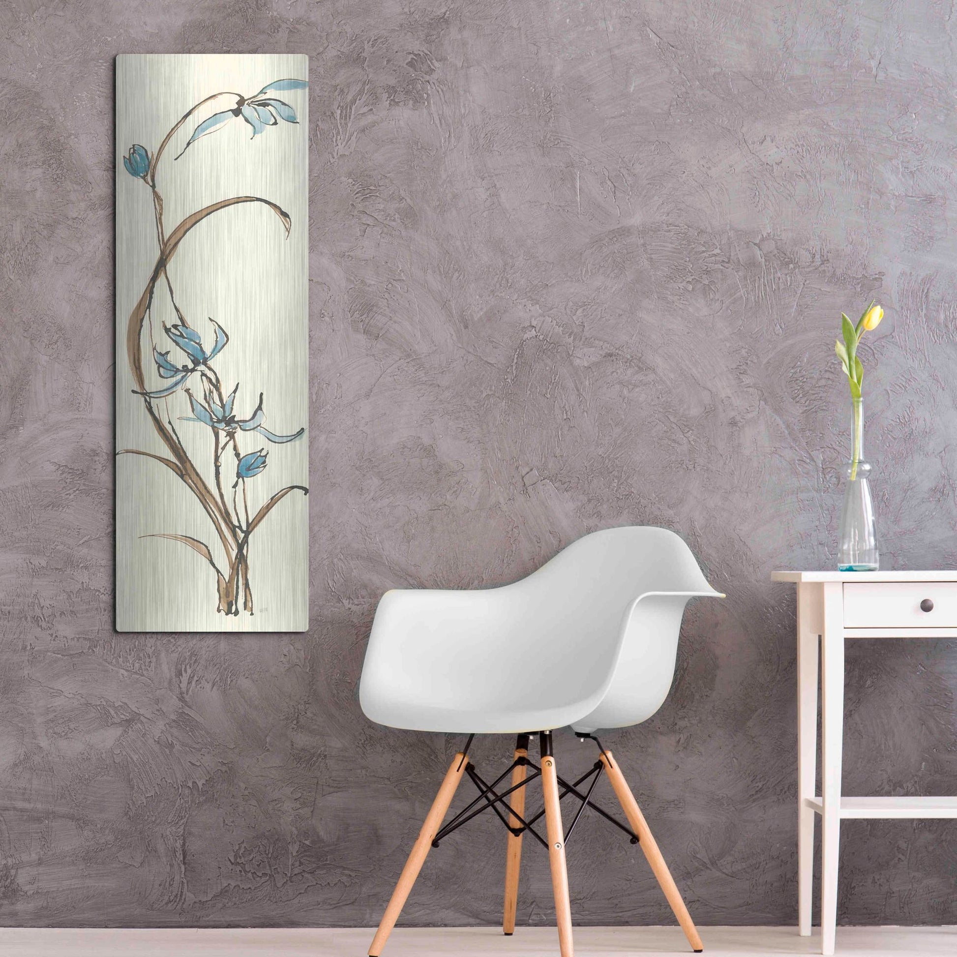 Luxe Metal Art 'Spring Orchids II' by Chris Paschke, Metal Wall Art,16x48