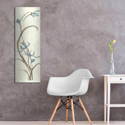Luxe Metal Art 'Spring Orchids II' by Chris Paschke, Metal Wall Art,16x48