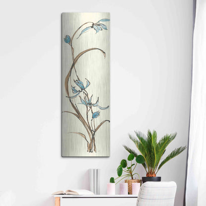Luxe Metal Art 'Spring Orchids II' by Chris Paschke, Metal Wall Art,16x48