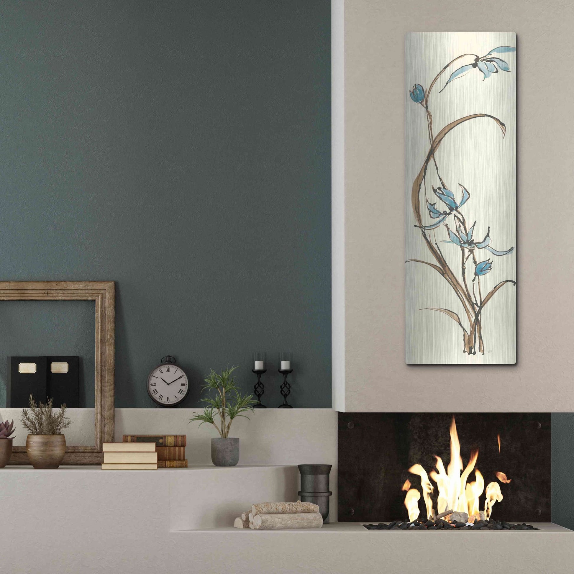 Luxe Metal Art 'Spring Orchids II' by Chris Paschke, Metal Wall Art,16x48