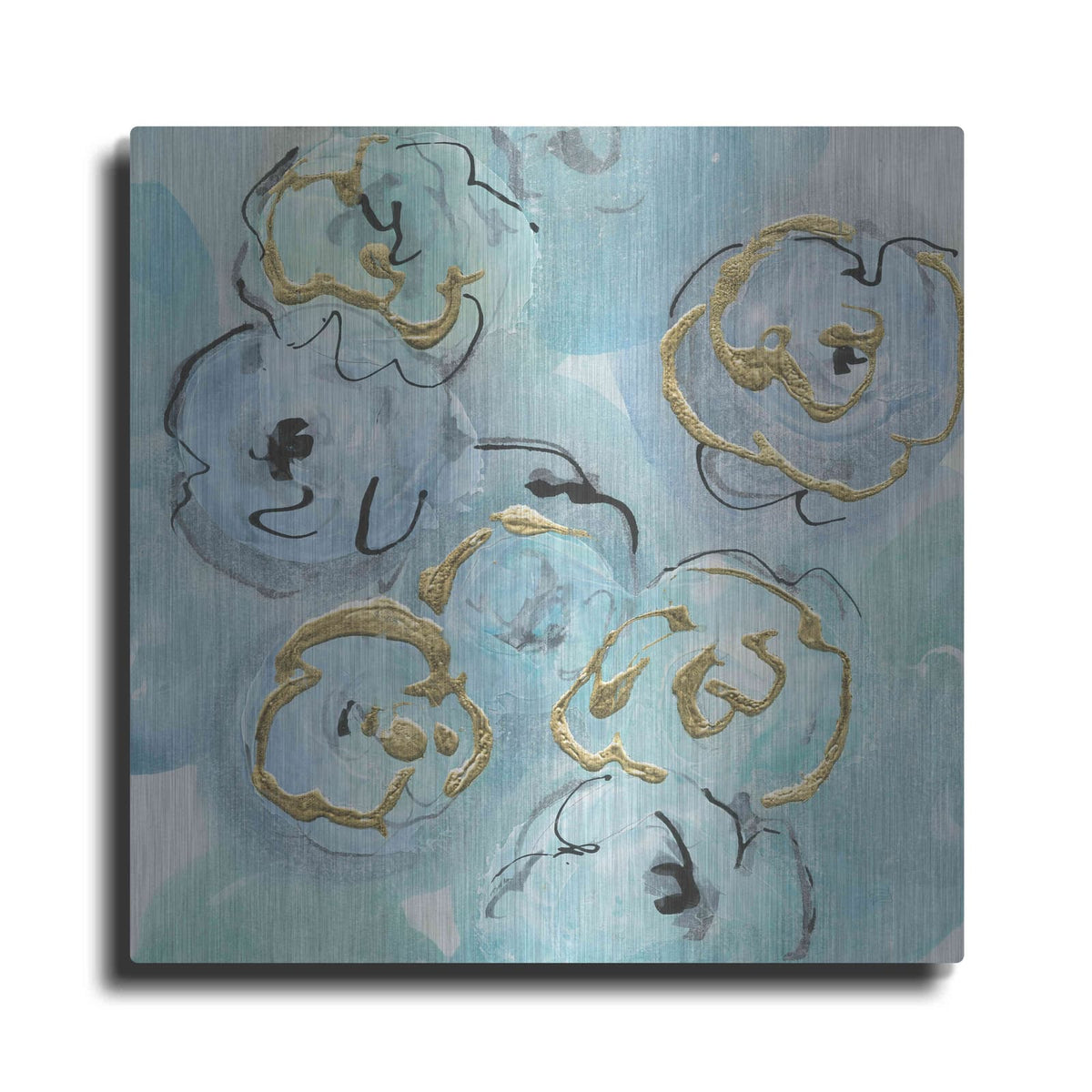 'Gold Edged Teal I' by Chris Paschke – Metal Wall Art