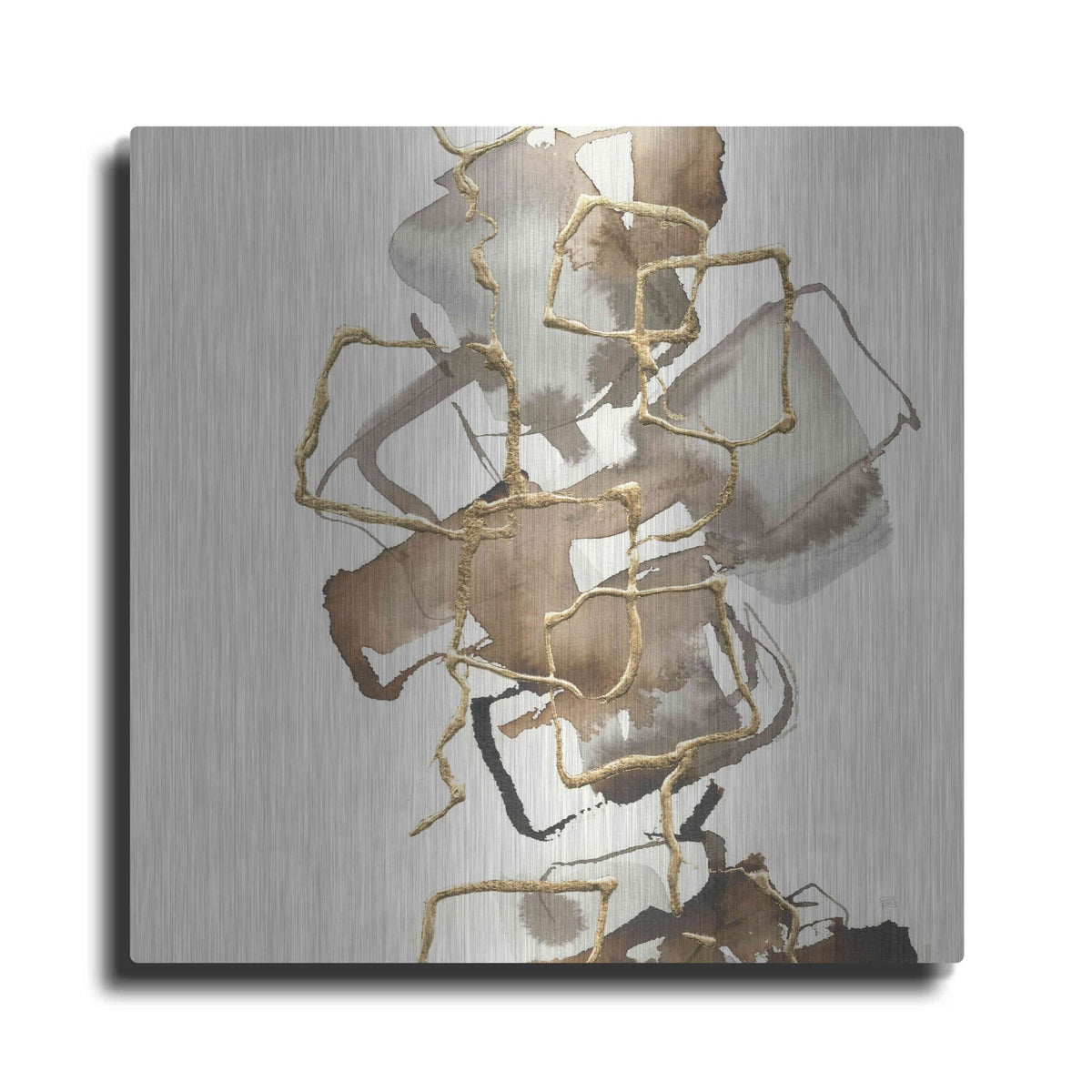 'Gold Squares I' by Chris Paschke – Metal Wall Art