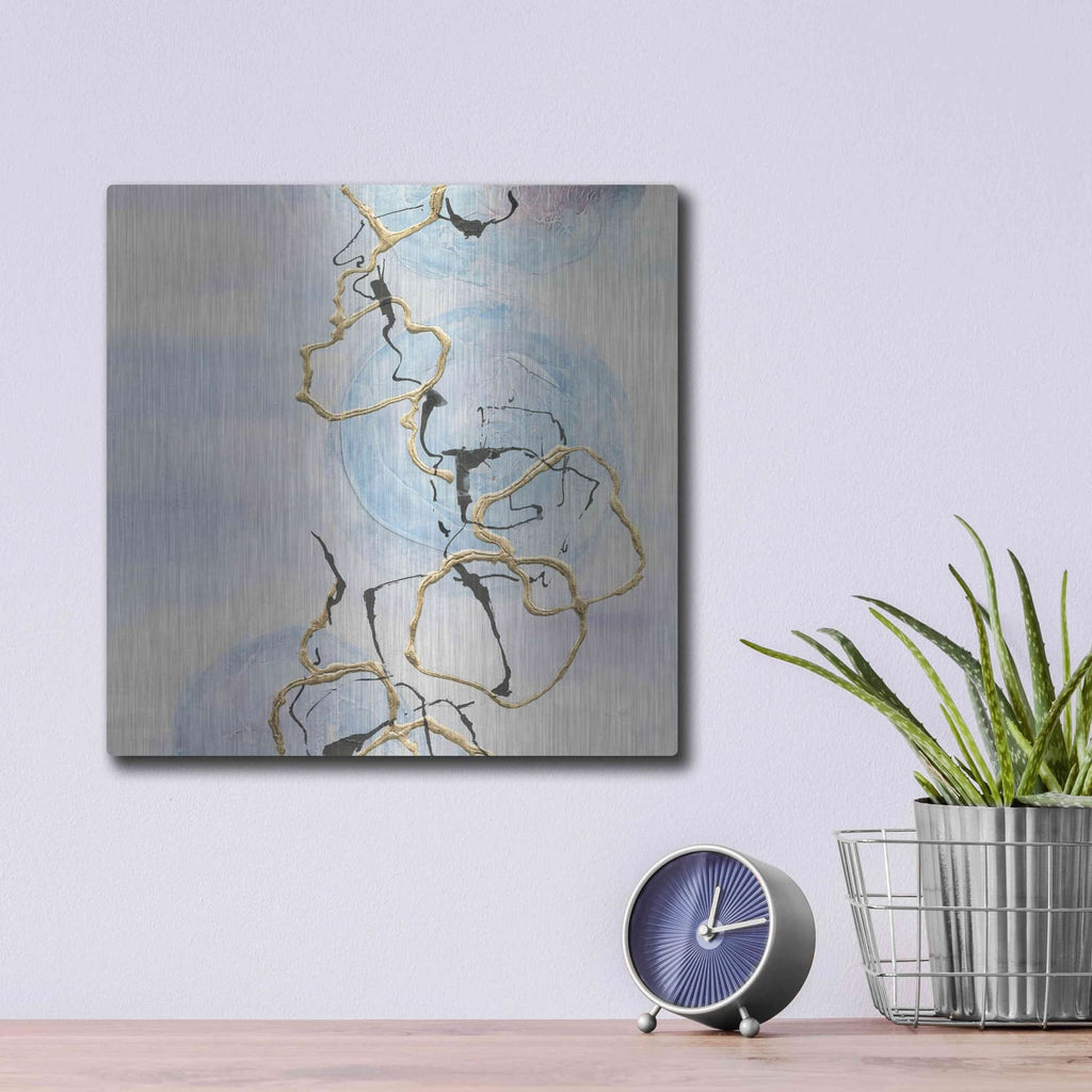 'Abstract Lines On Pastel II' by Chris Paschke – Metal Wall Art, 12x12 room view