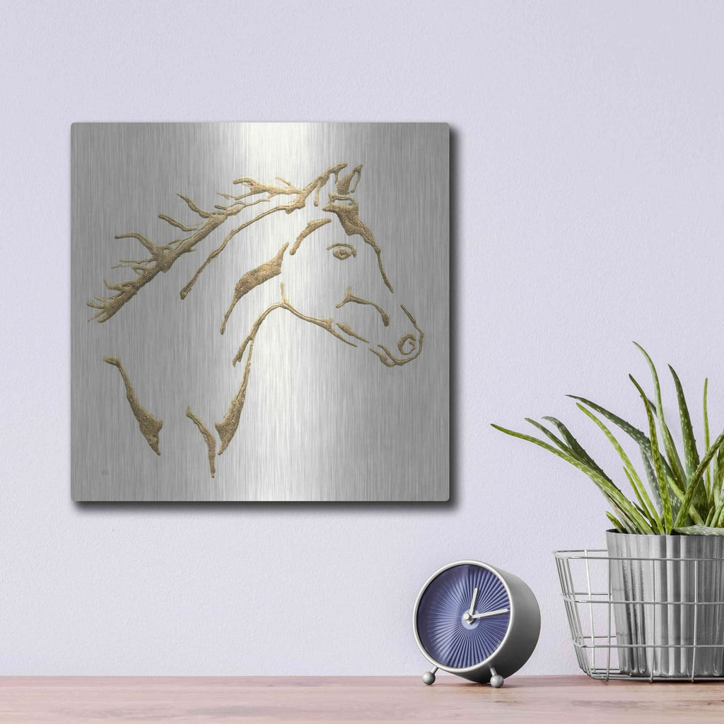 'Gilded Filly' by Chris Paschke – Metal Wall Art, 12x12 room view