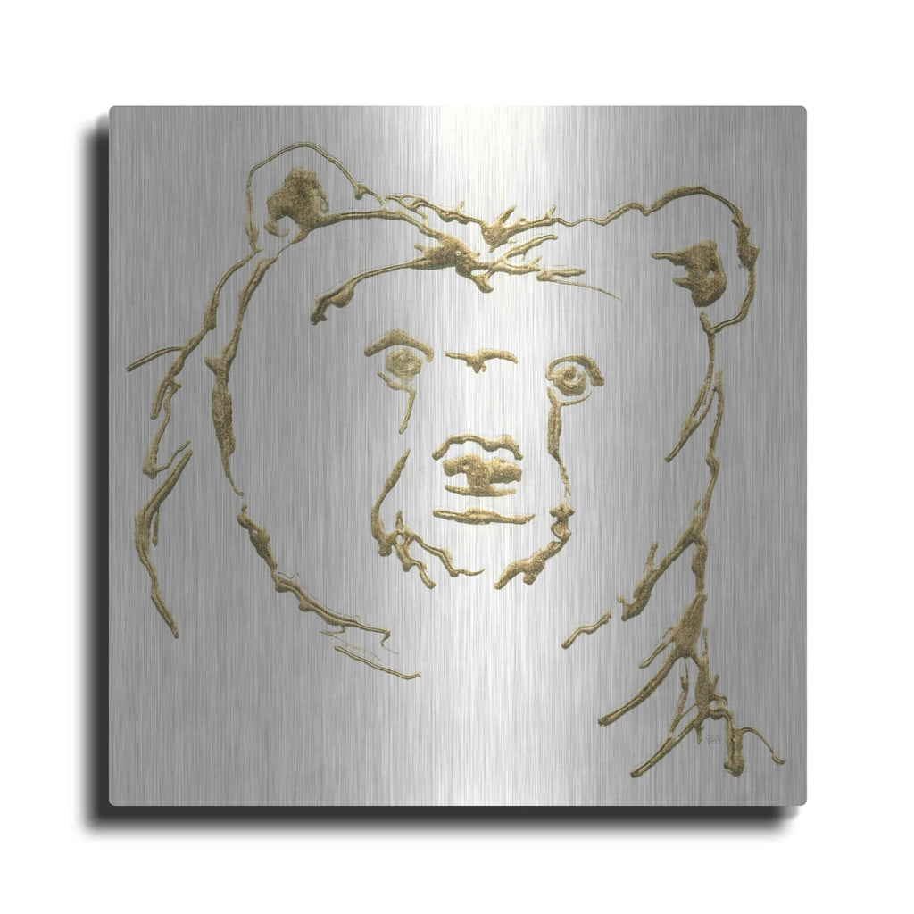 'Gilded Brown Bear' by Chris Paschke – Metal Wall Art