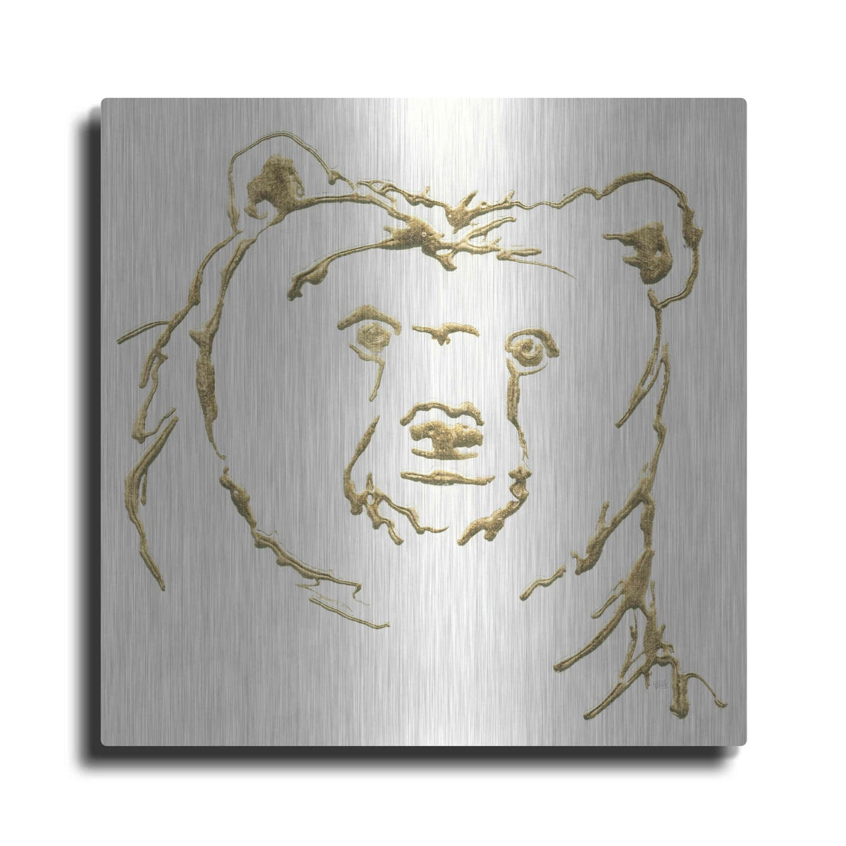 'Gilded Brown Bear' by Chris Paschke – Metal Wall Art