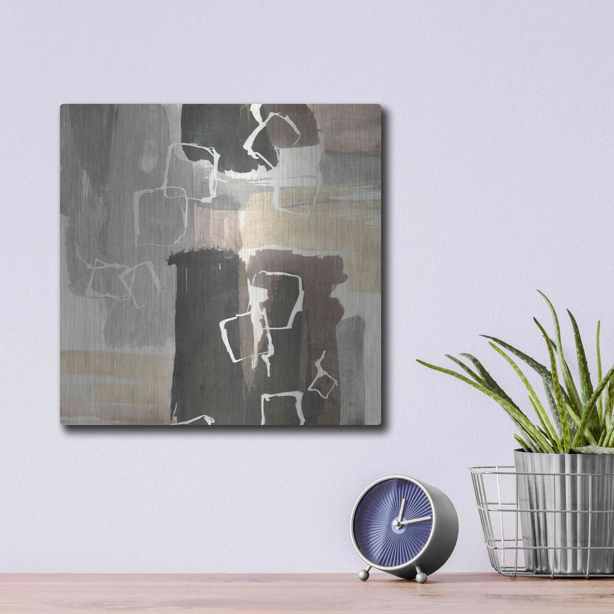 'Dancing Squares I' by Chris Paschke – Metal Wall Art, 12x12 room view