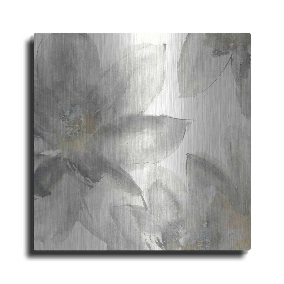 'Gray And Silver Flowers I' by Chris Paschke – Metal Wall Art