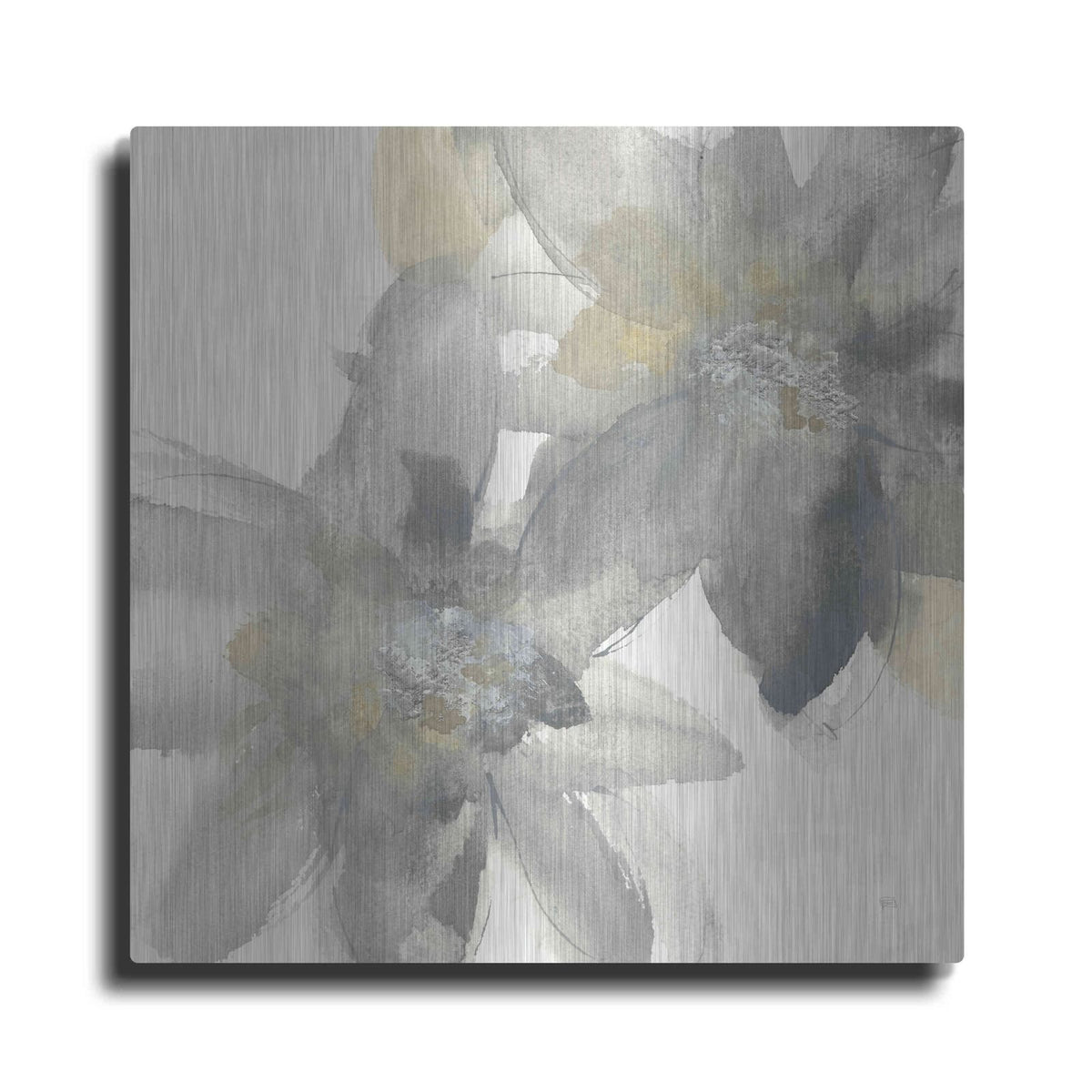 'Gray And Silver Flowers II' by Chris Paschke – Metal Wall Art