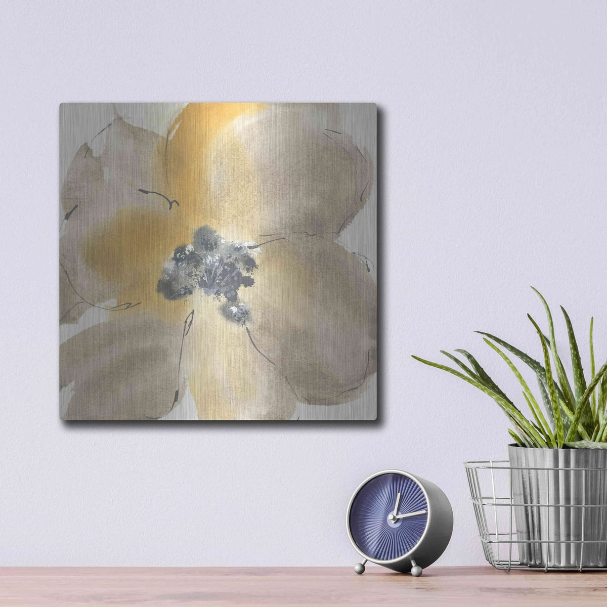 'Flower Tones I' by Chris Paschke – Metal Wall Art, 12x12 room view