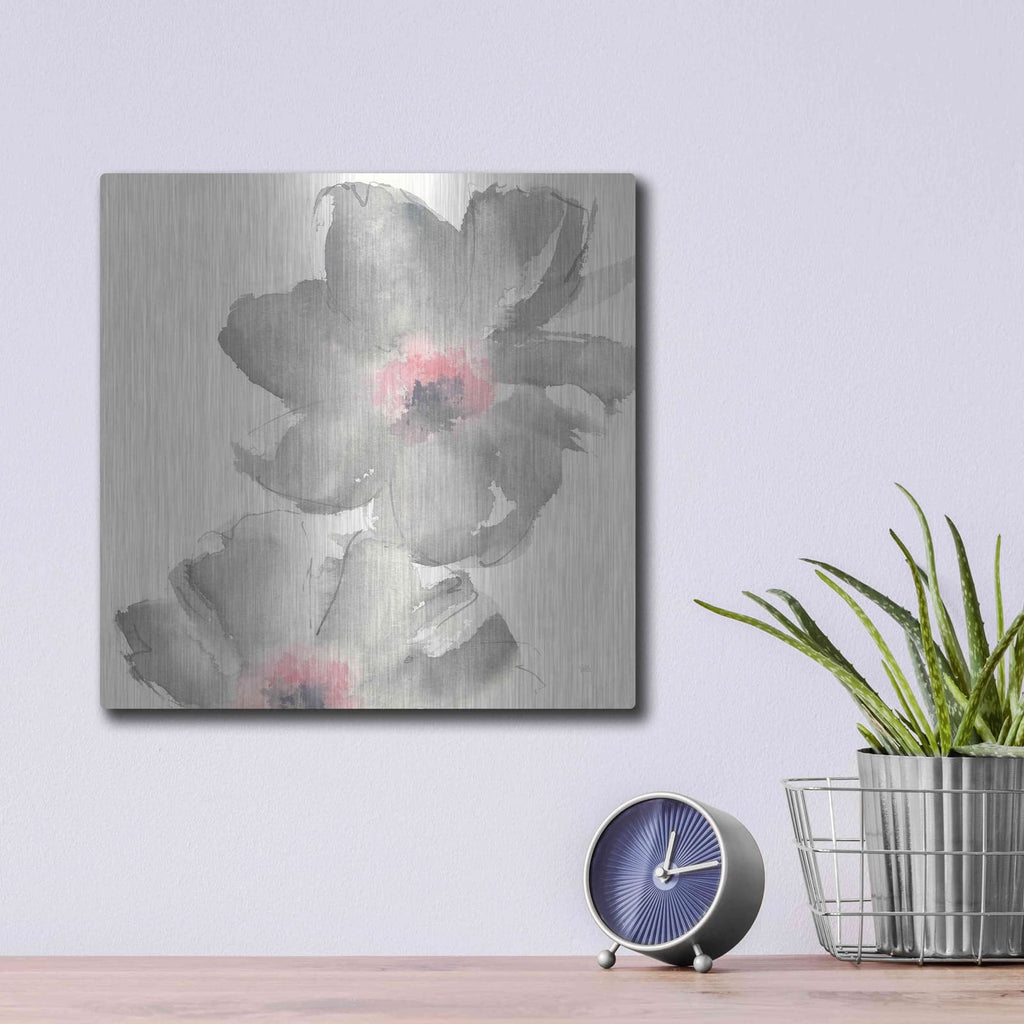 'Gray Blush Cosmos II' by Chris Paschke – Metal Wall Art, 12x12 room view