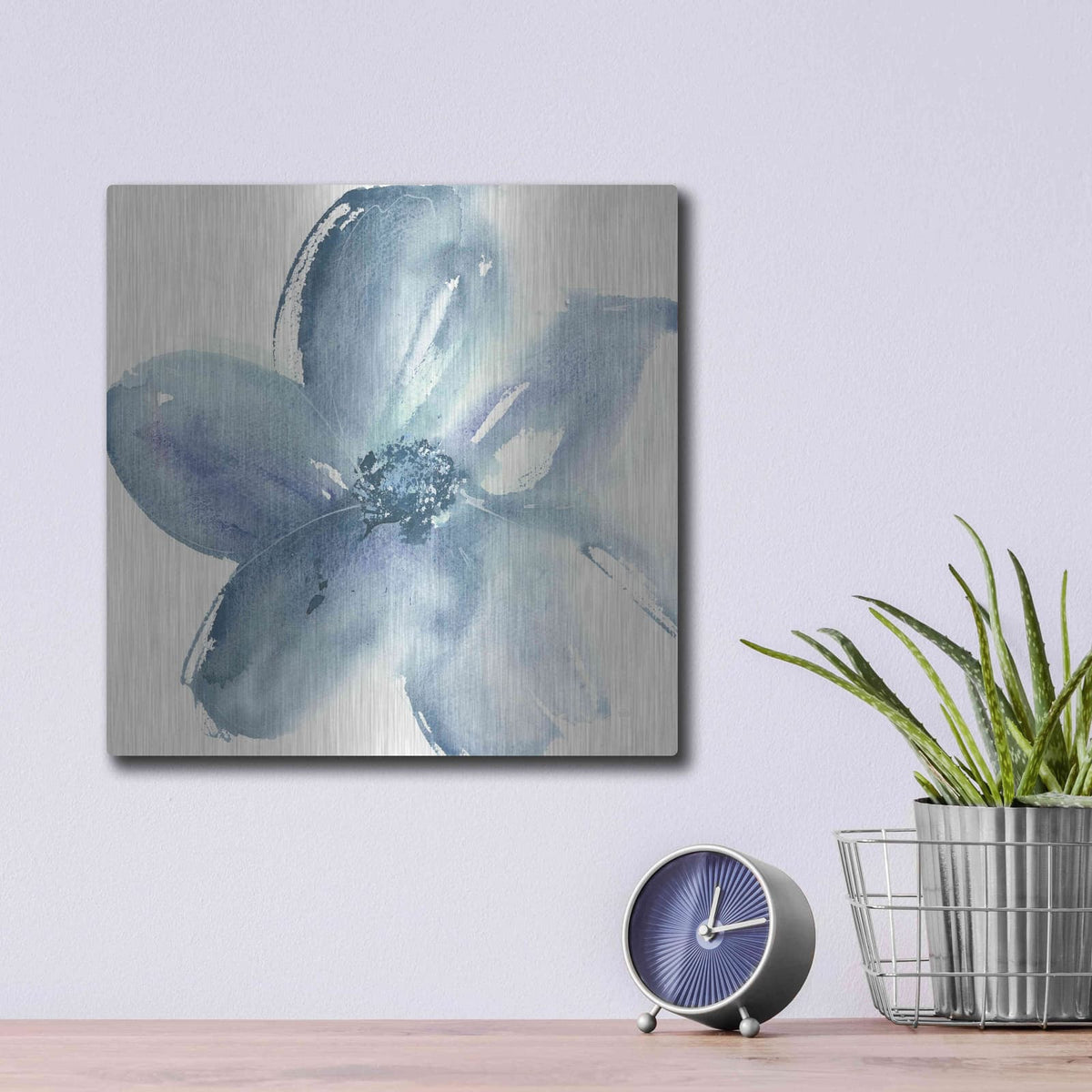 'Indigo Mint I' by Chris Paschke – Metal Wall Art, 12x12 room view