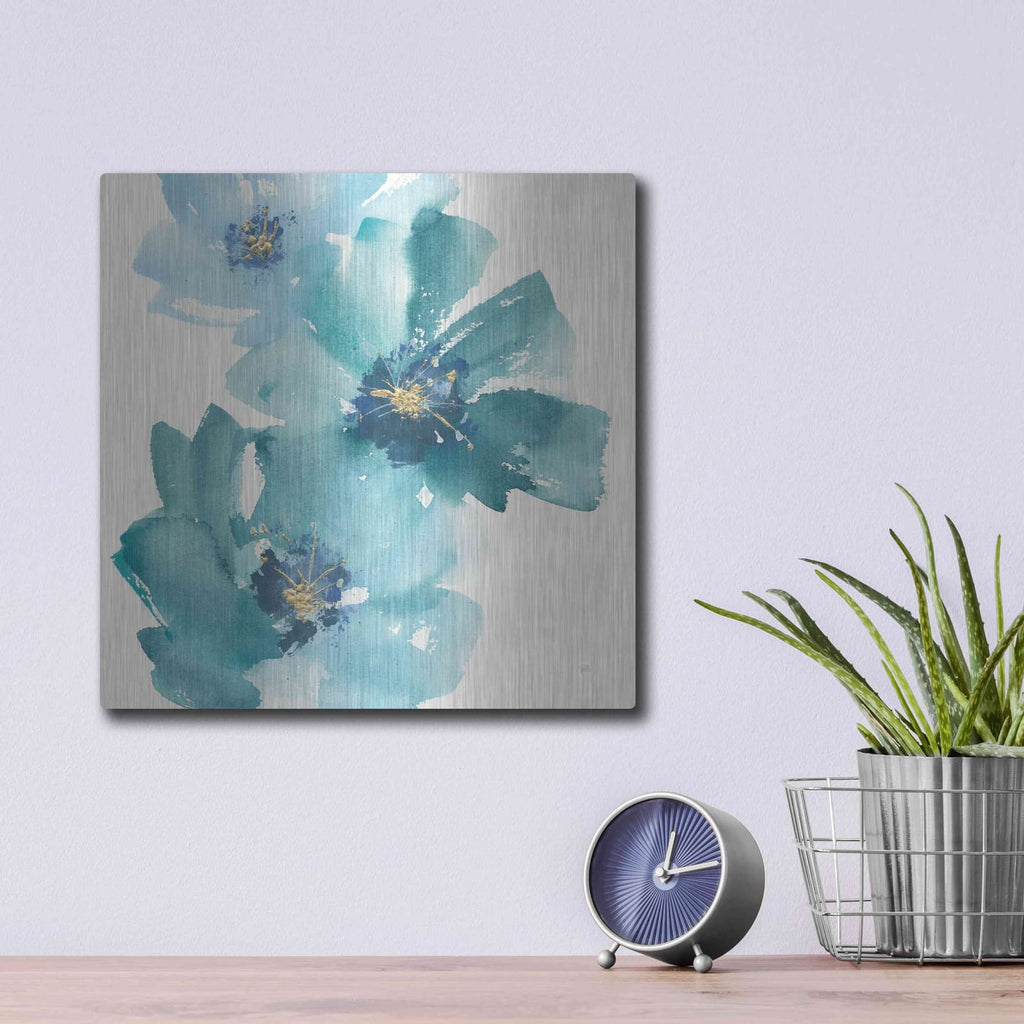 'Teal Cosmos IV' by Chris Paschke – Metal Wall Art, 12x12 room view