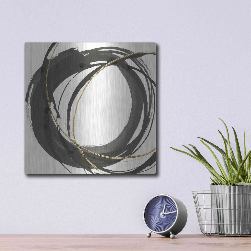'Gilded Enso I' by Chris Paschke – Metal Wall Art, 12x12 room view