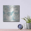 'Pale Blue Circles IV' by Chris Paschke – Metal Wall Art, 12x12 room view
