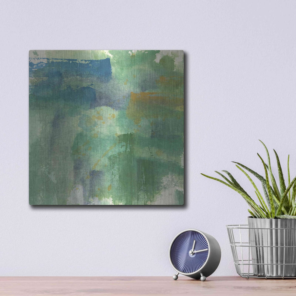 'Blue Accent II' by Chris Paschke – Metal Wall Art, 12x12 room view