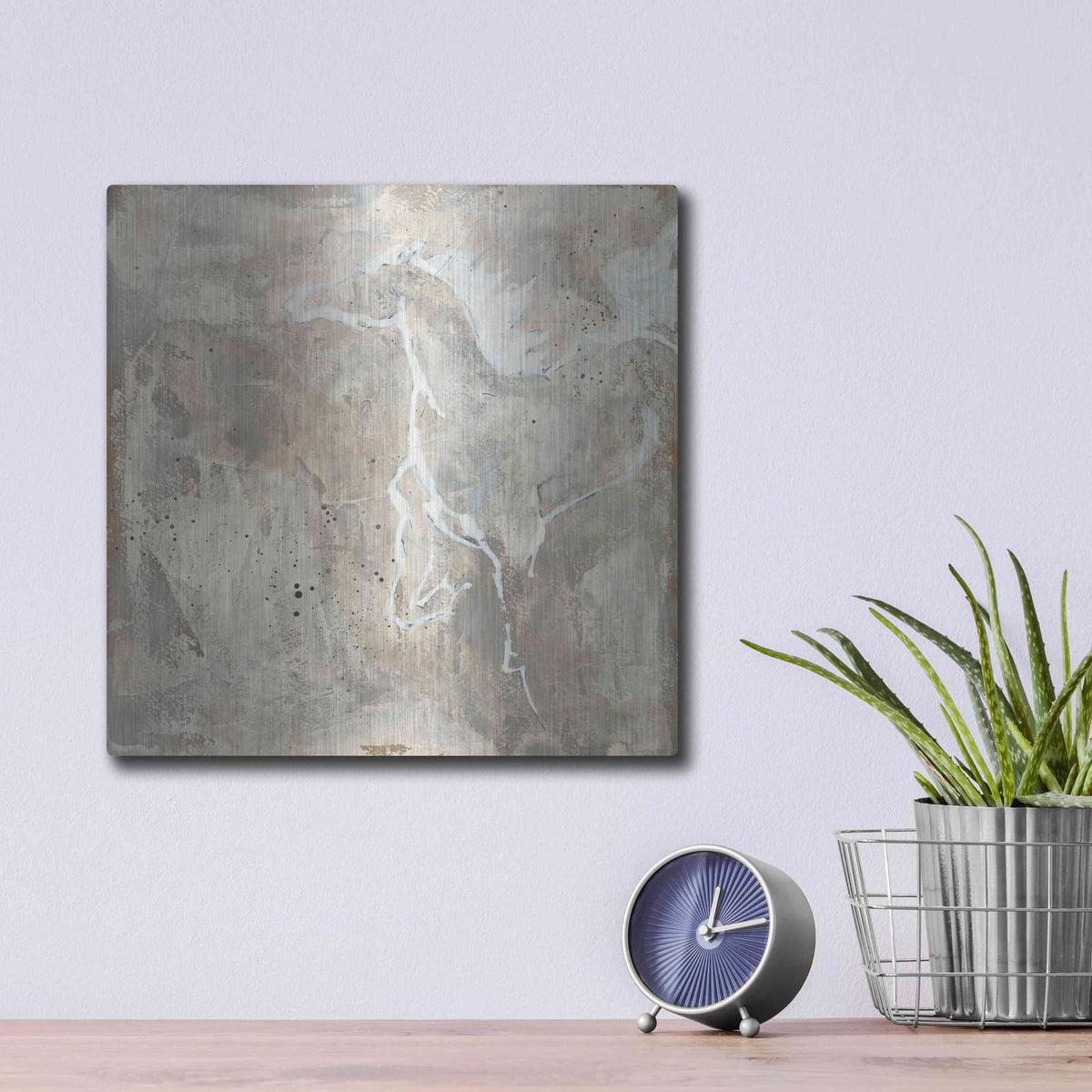 'White Horse II' by Chris Paschke – Metal Wall Art, 12x12 room view