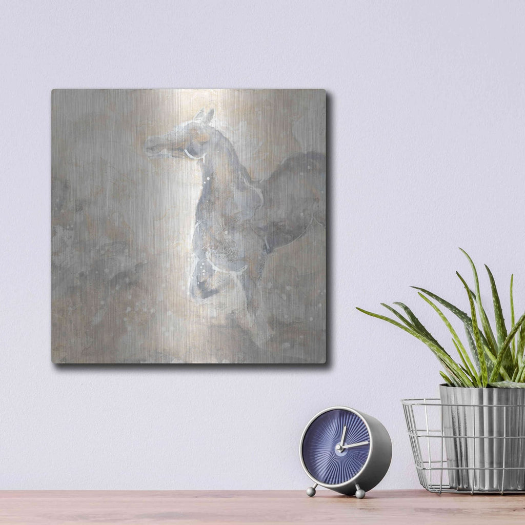 'Grey Horse II' by Chris Paschke – Metal Wall Art, 12x12 room view